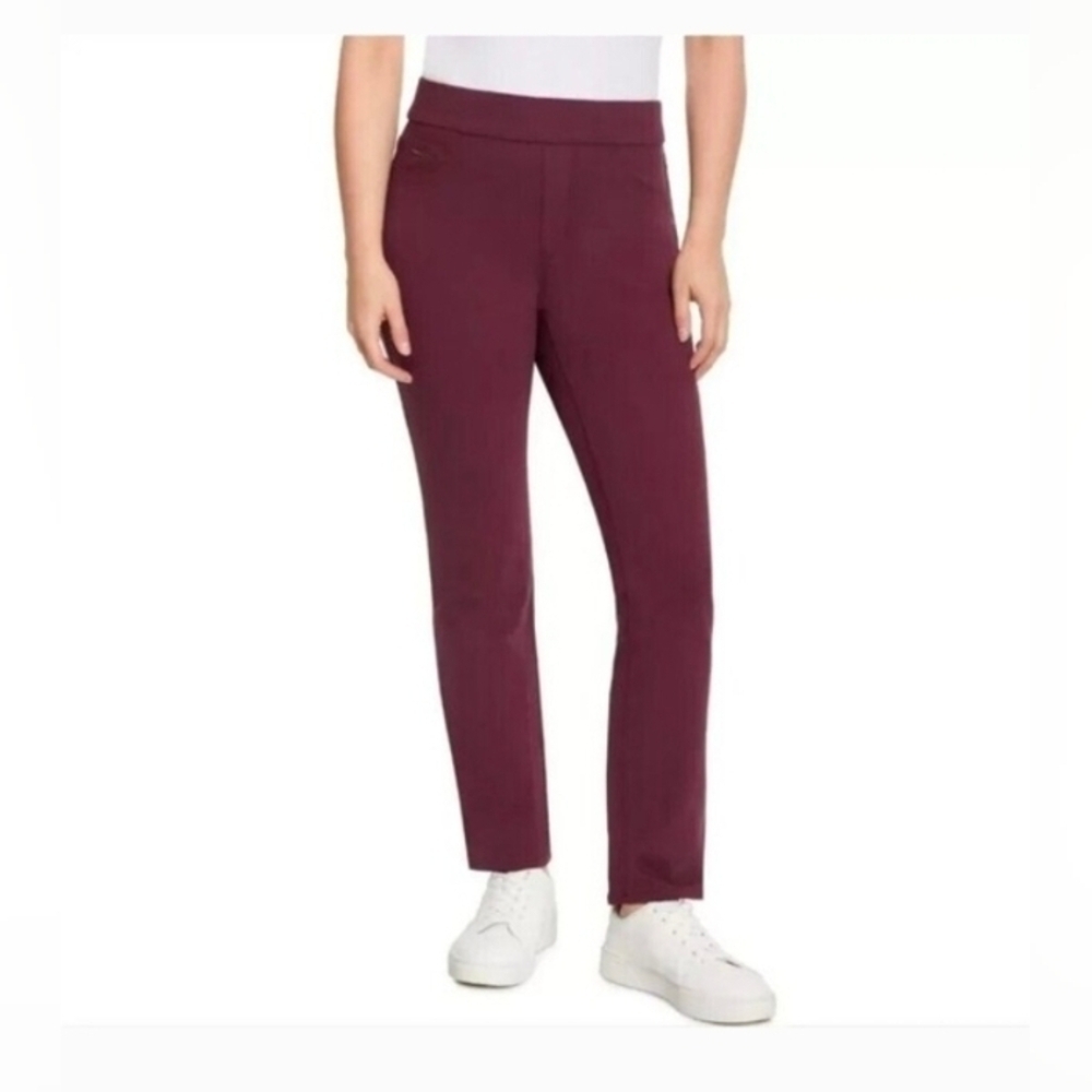 Nine West Women's Heidi Pull On Stretch Denim Elastic Waist Straight Leg Pant